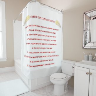 Native 10 Commandments Shower Curtain