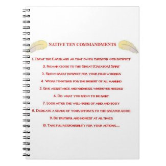 Native 10 Commandments Spiral Photo Notebook