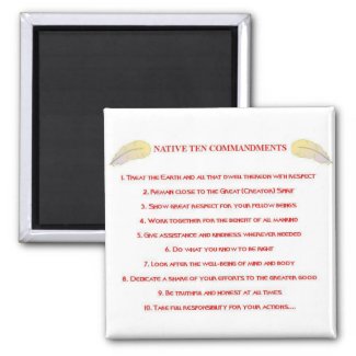 Native 10 Commandments Square Magnet