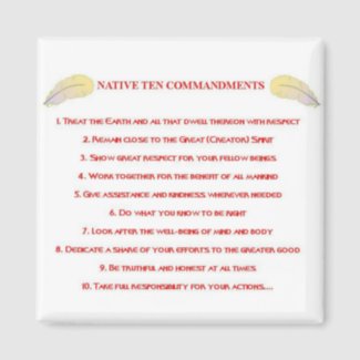 Native 10 Commandments Square Magnet