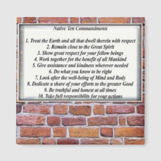 Native 10 Commandments Square Magnet