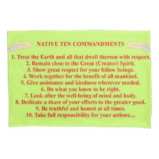 Native 10 Commandments Standard Pillowcase
