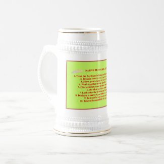 Native 10 Commandments Stein