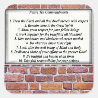 Native 10 Commandments Sticker