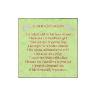 Native 10 Commandments Stone Magnet