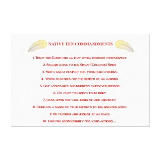 Native 10 Commandments Stretched Canvas Print