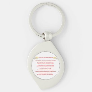 Native 10 Commandments Swirl Metal Keychain