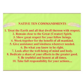 Native 10 Commandments Tablecloth