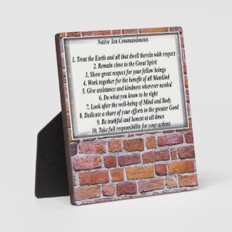 Native 10 Commandments Tabletop Plaque with Easel