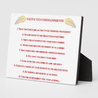 Native 10 Commandments Tabletop Plaque with Easel