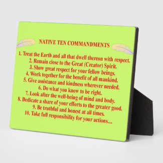 Native 10 Commandments Tabletop Plaque with Easel