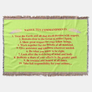 Native 10 Commandments Throw Blanket