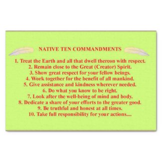 Native 10 Commandments Tissue Paper