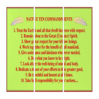 Native 10 Commandments Triptych