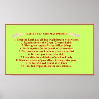 Native 10 Commandments Value Poster (Matte)