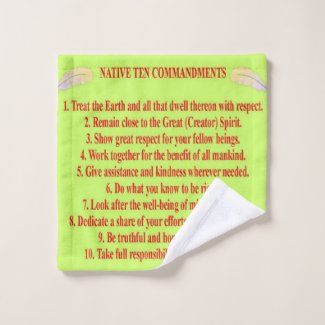 Native 10 Commandments Wash Cloth