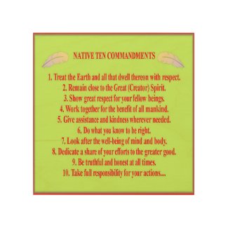 Native 10 Commandments Wood Wall Art