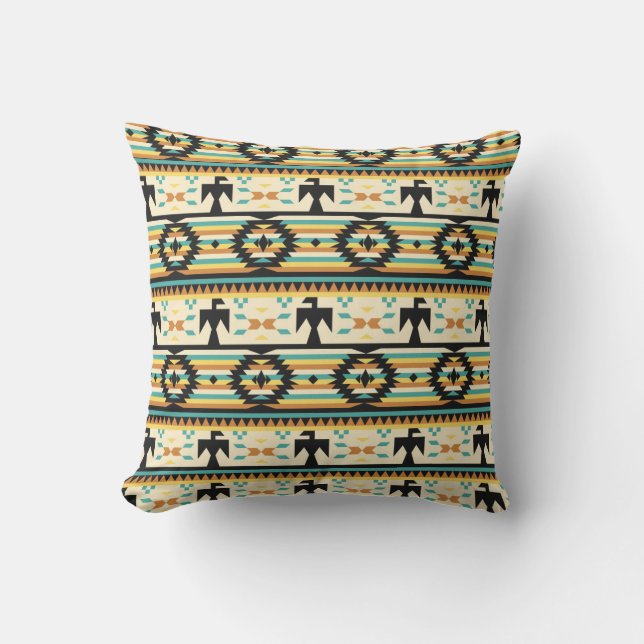 Native americal pattern outdoor pillow (Front)