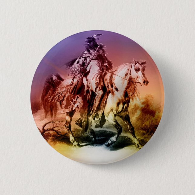 Native American 2 Inch Round Button (Front)