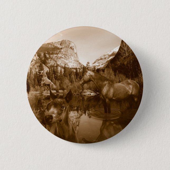 native american 2 inch round button (Front)