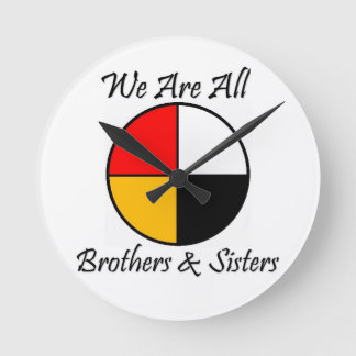 Native American 4 Directions gear Round Clock