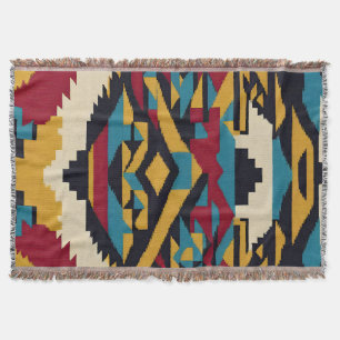 Native American Abstract Tribute 01 Throw Blanket