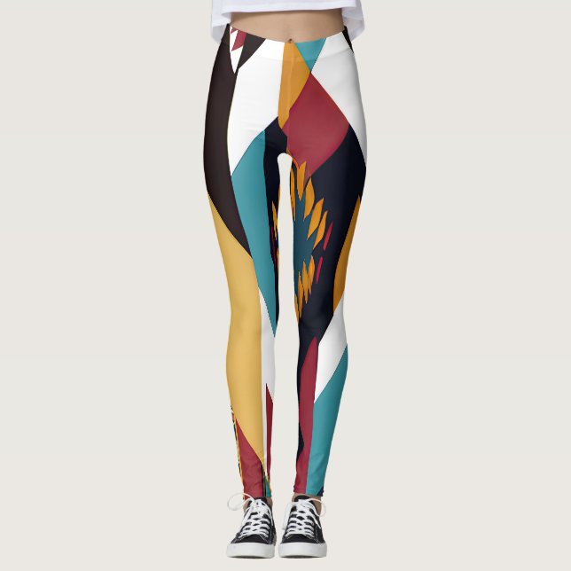 Native American Abstract Tribute 02 Leggings (Front)