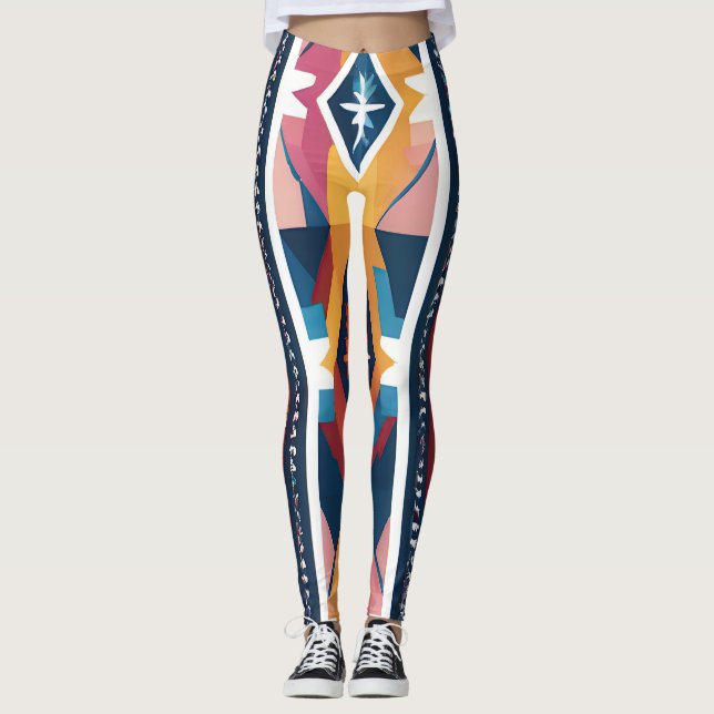 Native American Abstract Tribute 18 Leggings (Front)