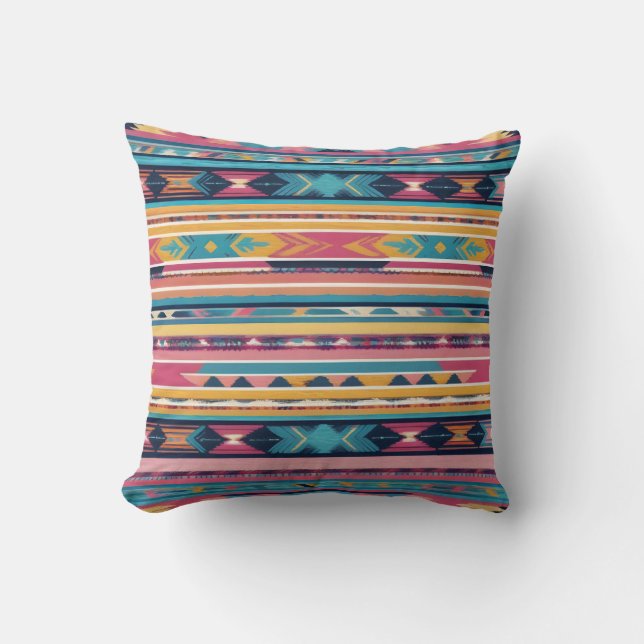 Native American Abstract Tribute S13 Throw Pillow (Front)