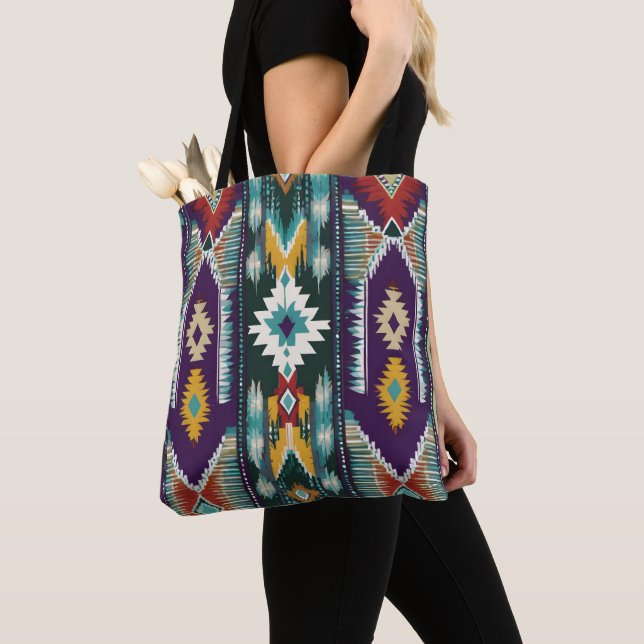 Native American Abstract Tribute S9 Tote Bag (Close Up)