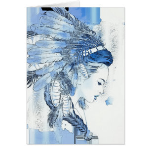 Native American All Occasion Card with Indian Prin