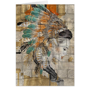 Native American All Occasion Card with Indian Prin