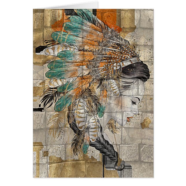 Native American All Occasion Card with Indian Prin (Front)