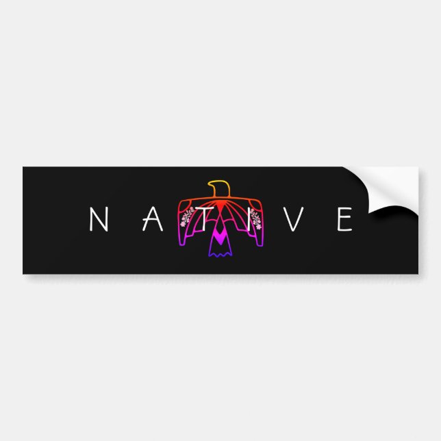 Native American Anishinaabe Fluorescent Eagle  Bumper Sticker (Front)