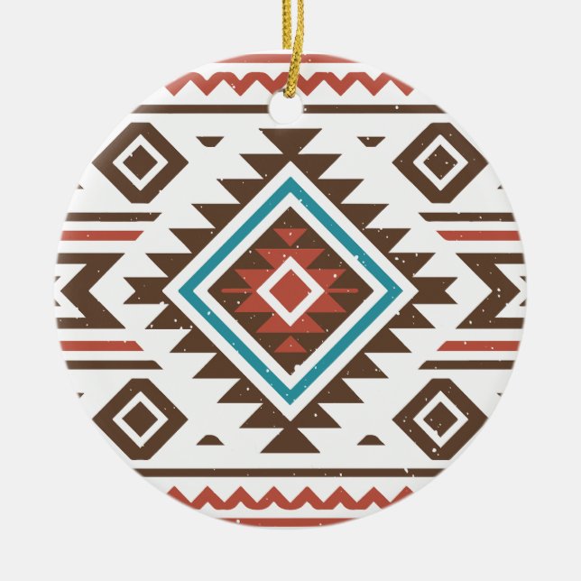 Native American Art Ceramic Ornament (Front)