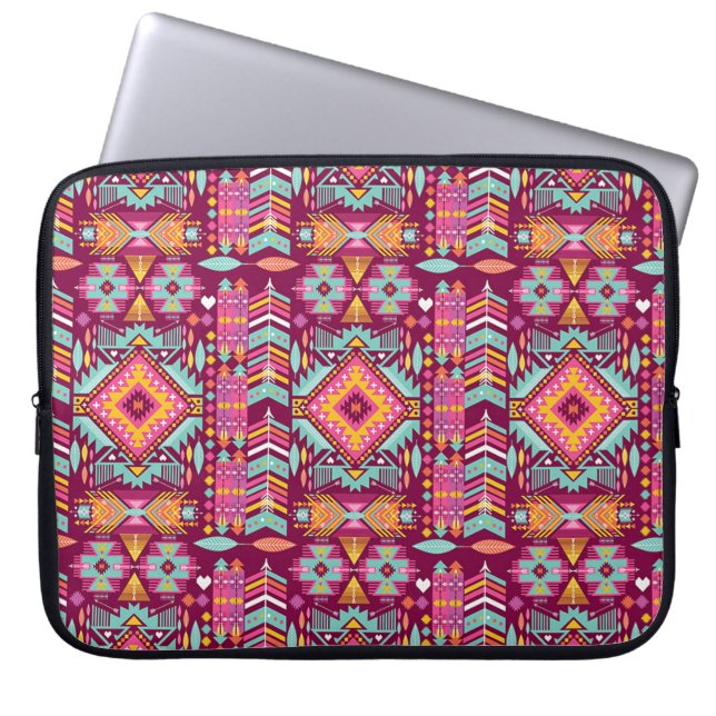 Native American Aztec Pattern Laptop Sleeve (Front)