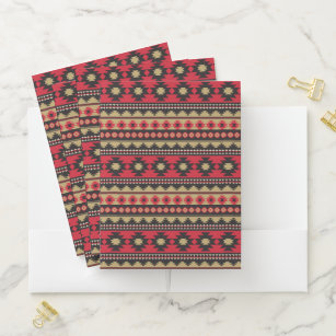 Native American Aztec Pattern Pocket Folder