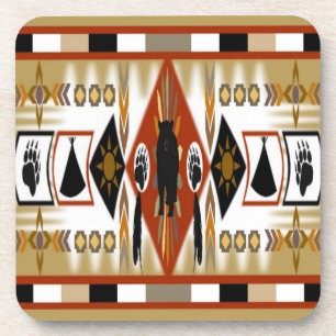 Native American Bear Clan Cork Coaster
