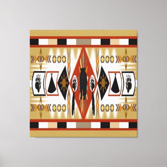 Native American Bear Clan Stretched Canvas Print (Front)