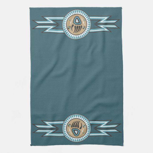 Native American Bear Paw Kitchen Towel (Vertical)