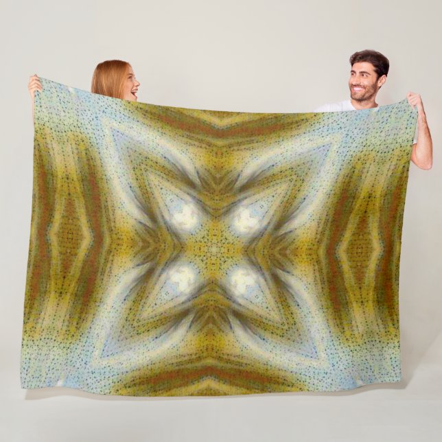 Native American Bear Spirit Shaman Star Plush Fleece Blanket (In Situ)