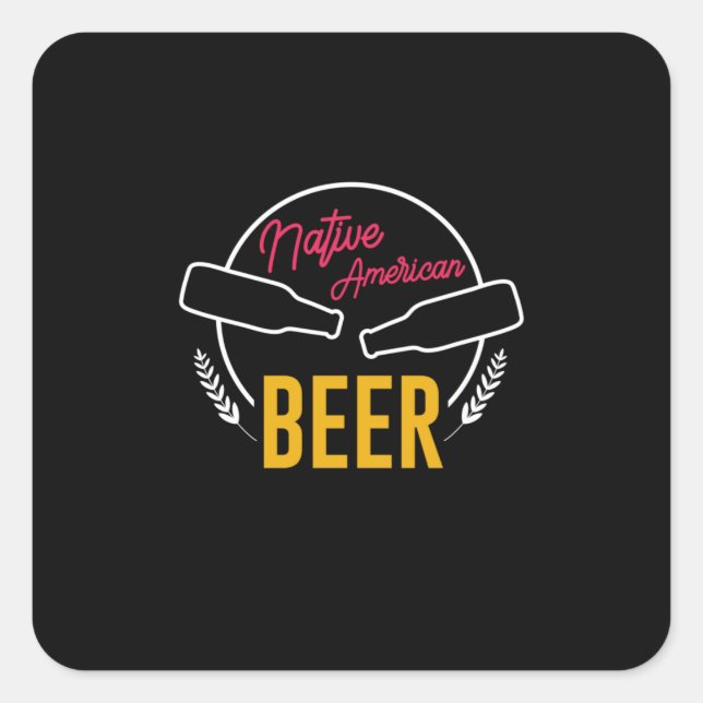 Native American Beer Square Sticker (Front)