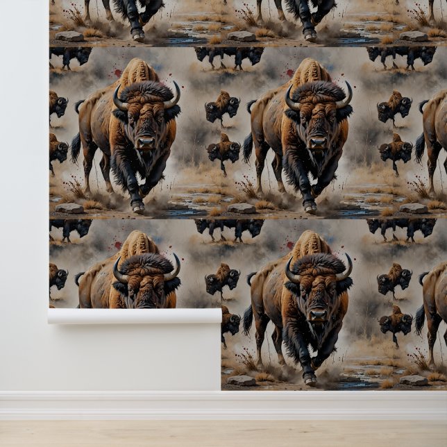 Native American Bison Art Wallpaper (Application)