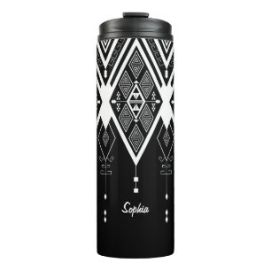 Native American Black And White Custome Thermal Tumbler