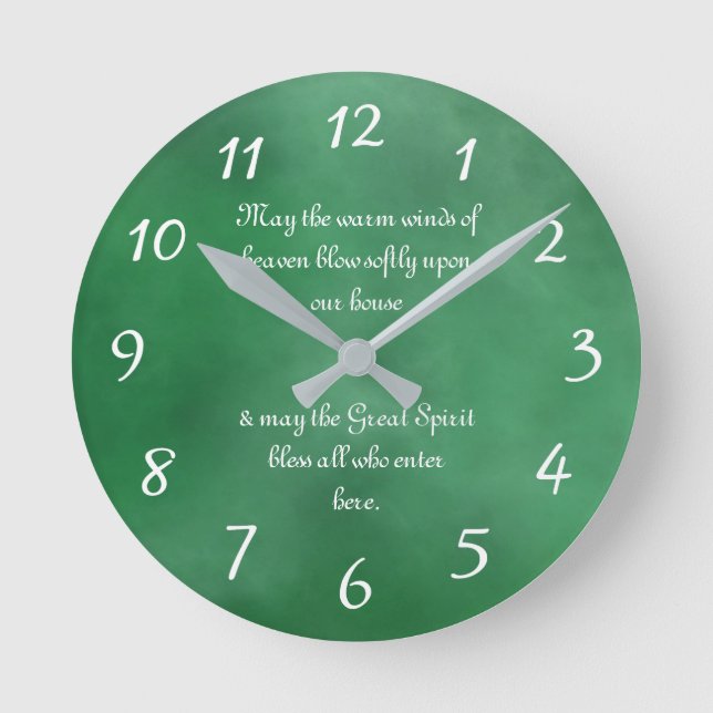 Native American Blessing for the Home Round Clock (Front)