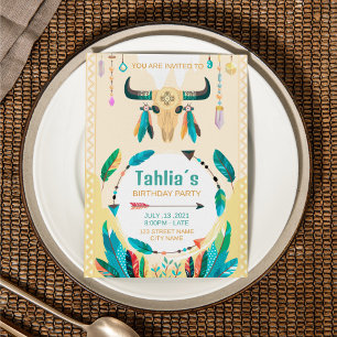 Native American Boho Birthday Invitation Template