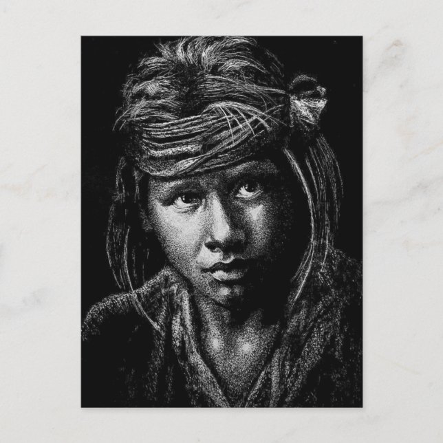 Native American Boy my carte postale de dessin de  (Devant)