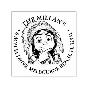 Native American boy  Shocked theme Self-inking Stamp