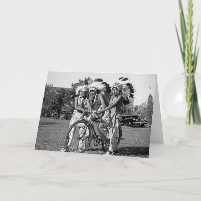 Native American Boys, 1930s Card (Front)