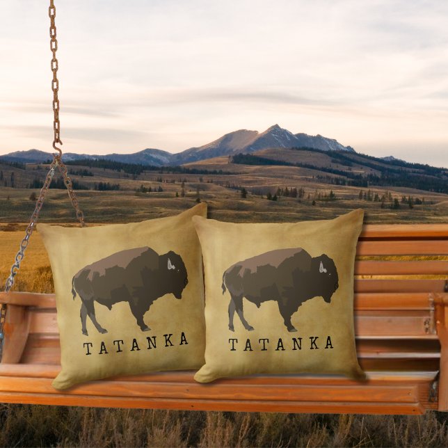 Native American Buffalo | Bison | Tatanka Drawing  Throw Pillow (Creator Uploaded)